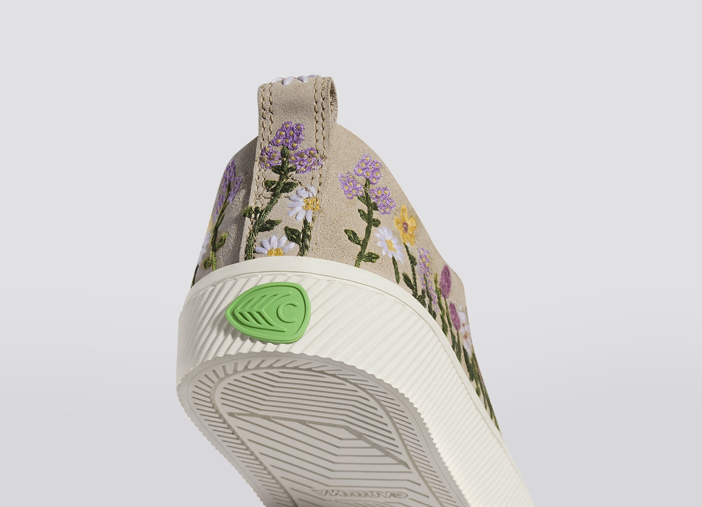 OCA Low Sand Suede Embroidered Flowers Sneaker Women