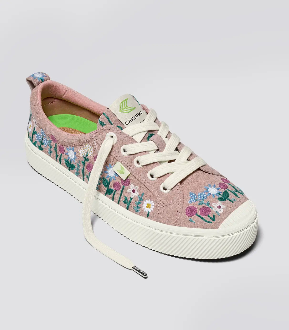 OCA Low Rose Suede Embroidered Flowers Sneaker Women