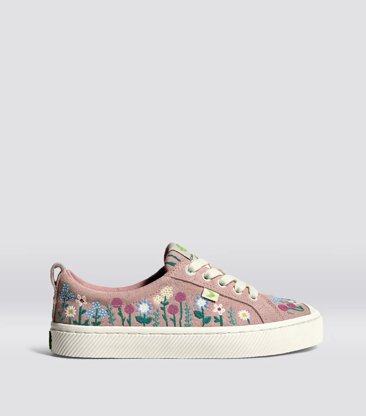 OCA Low Rose Suede Embroidered Flowers Sneaker Women