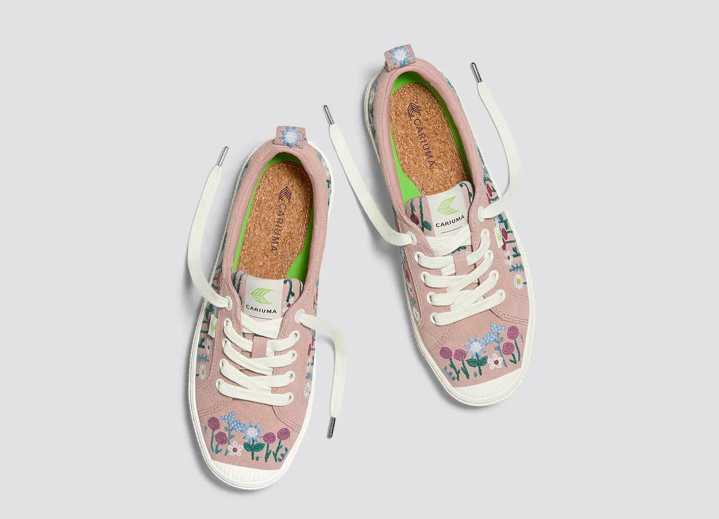 OCA Low Rose Suede Embroidered Flowers Sneaker Women