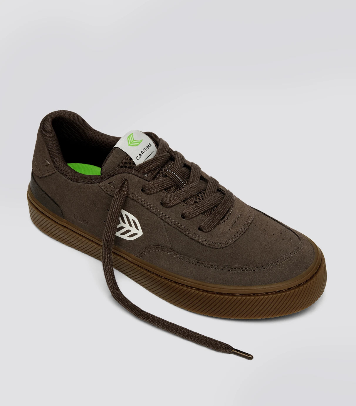 LUAN PRO Dark Gum Teak Suede Ivory Logo Sneaker Men