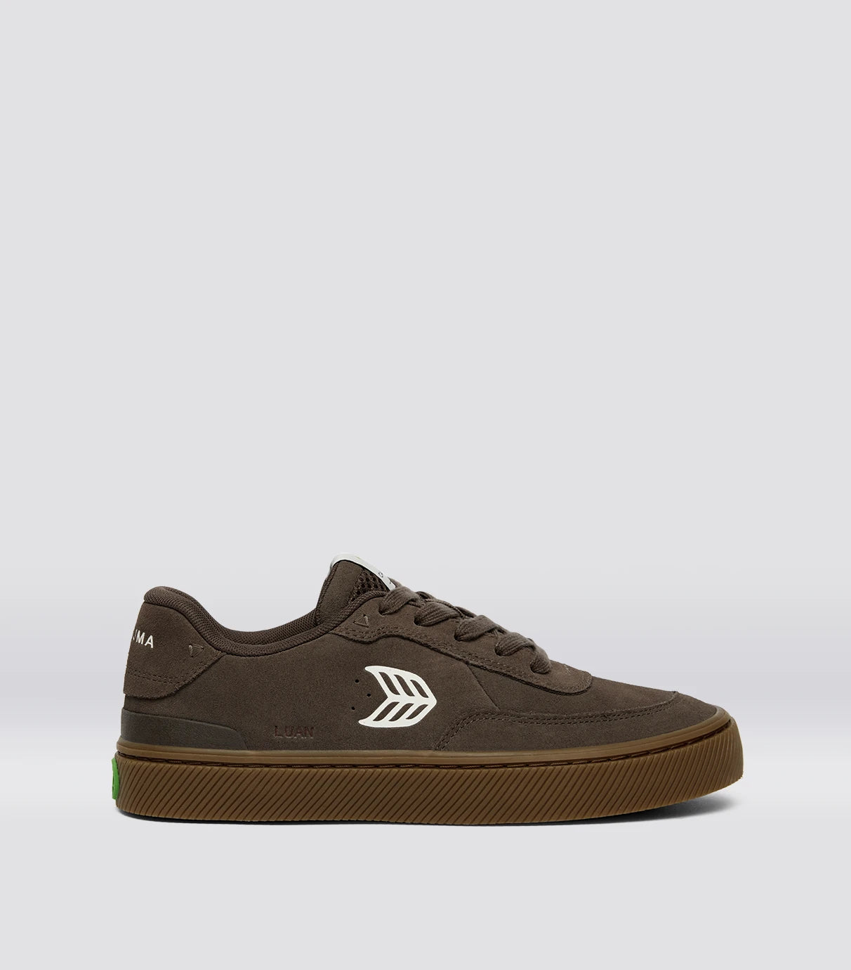 LUAN PRO Dark Gum Teak Suede Ivory Logo Sneaker Men