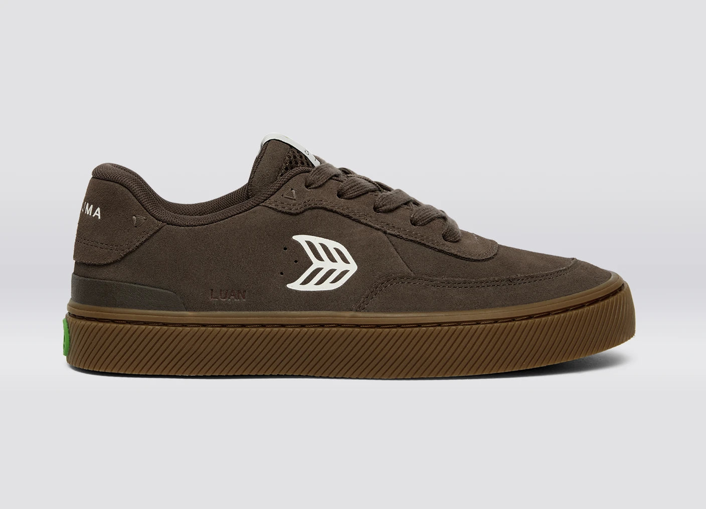 LUAN PRO Dark Gum Teak Suede Ivory Logo Sneaker Men