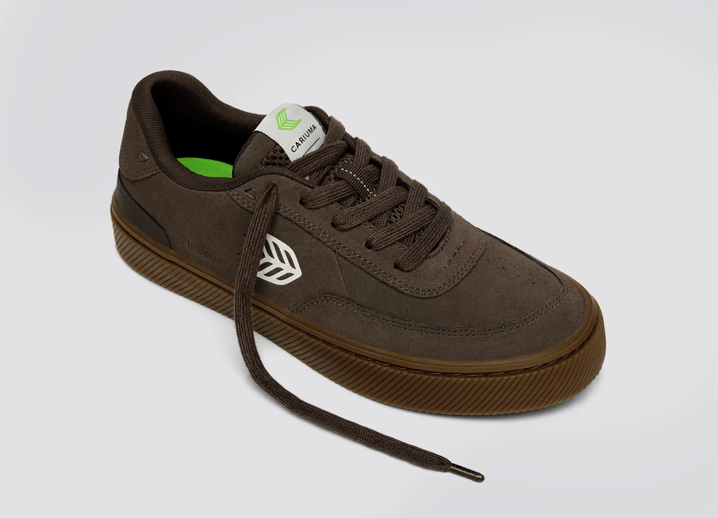 LUAN PRO Dark Gum Teak Suede Ivory Logo Sneaker Men