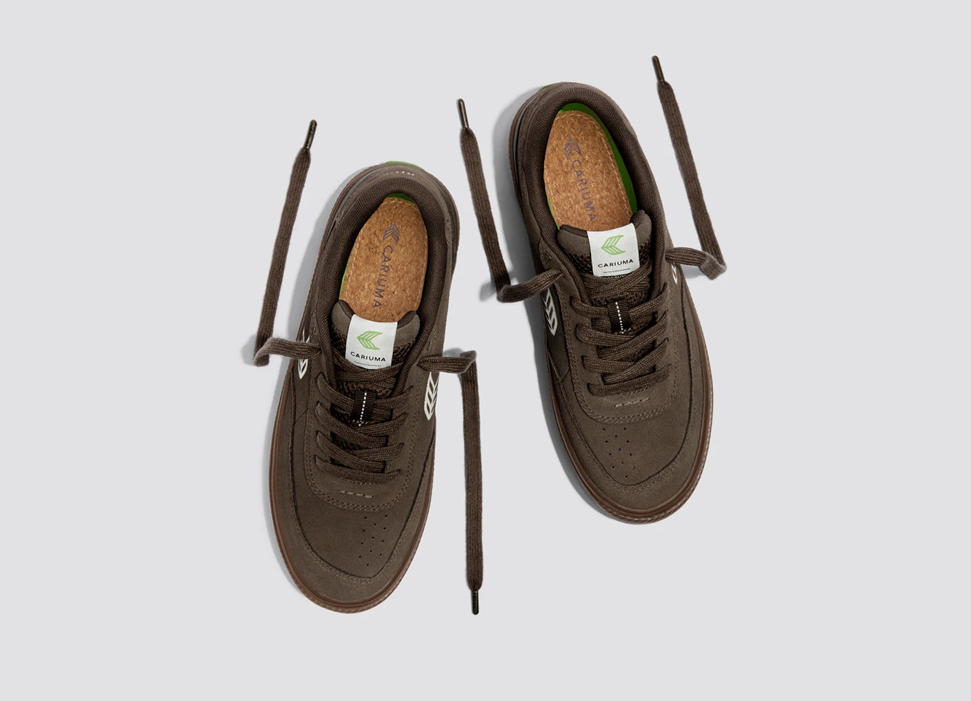 LUAN PRO Dark Gum Teak Suede Ivory Logo Sneaker Men