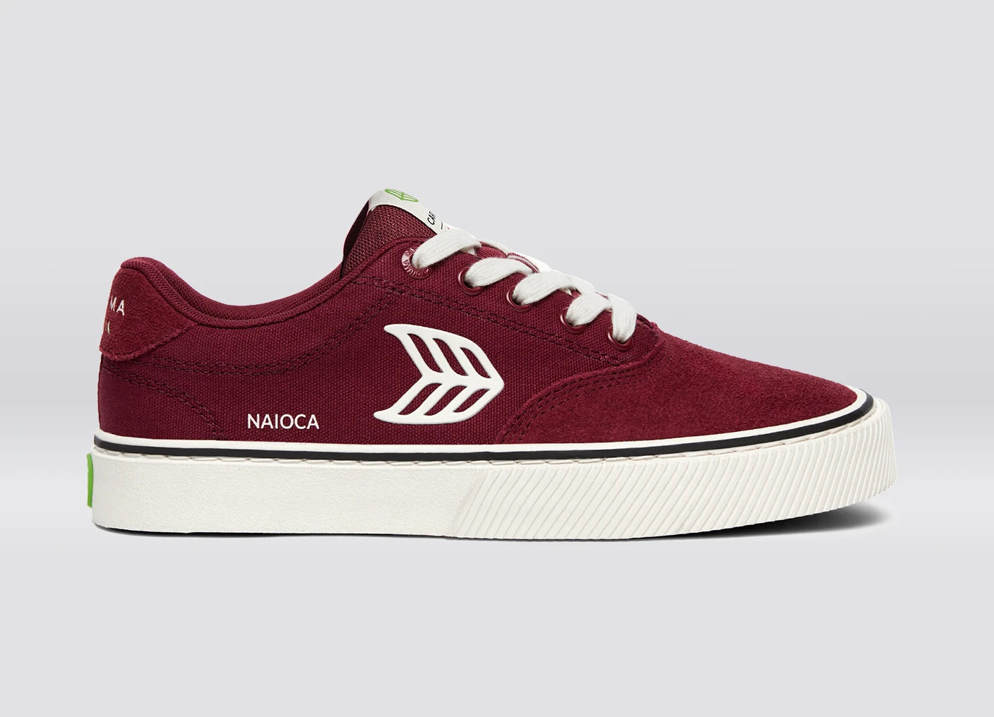 NAIOCA PRO Cabernet Suede and Canvas Ivory Logo Sneaker Men