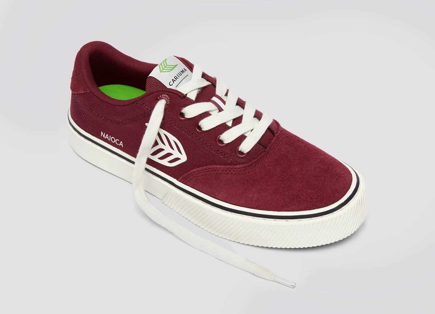 NAIOCA PRO Cabernet Suede and Canvas Ivory Logo Sneaker Men