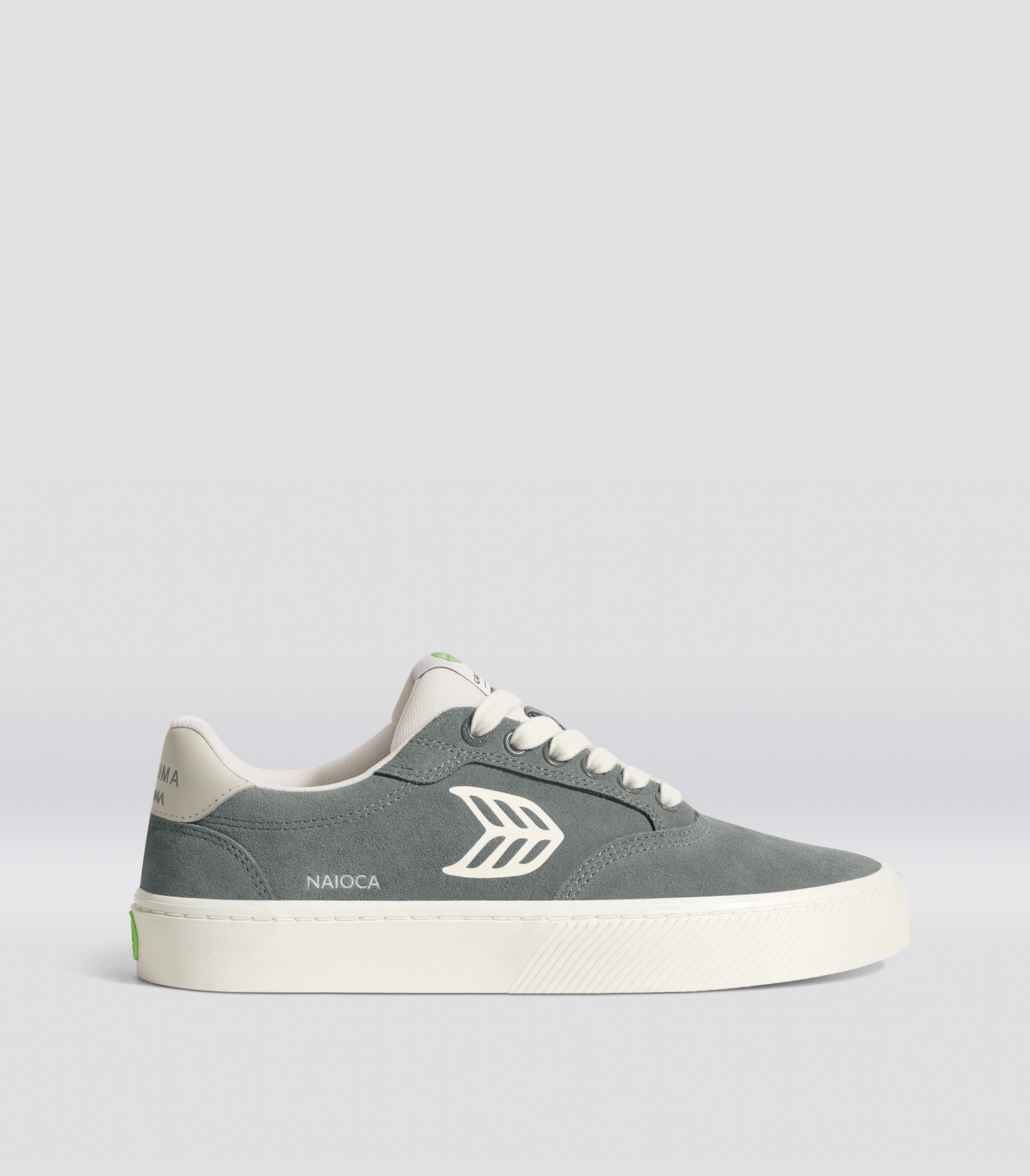 NAIOCA Charcoal Grey Suede Ivory Logo Sneaker Women