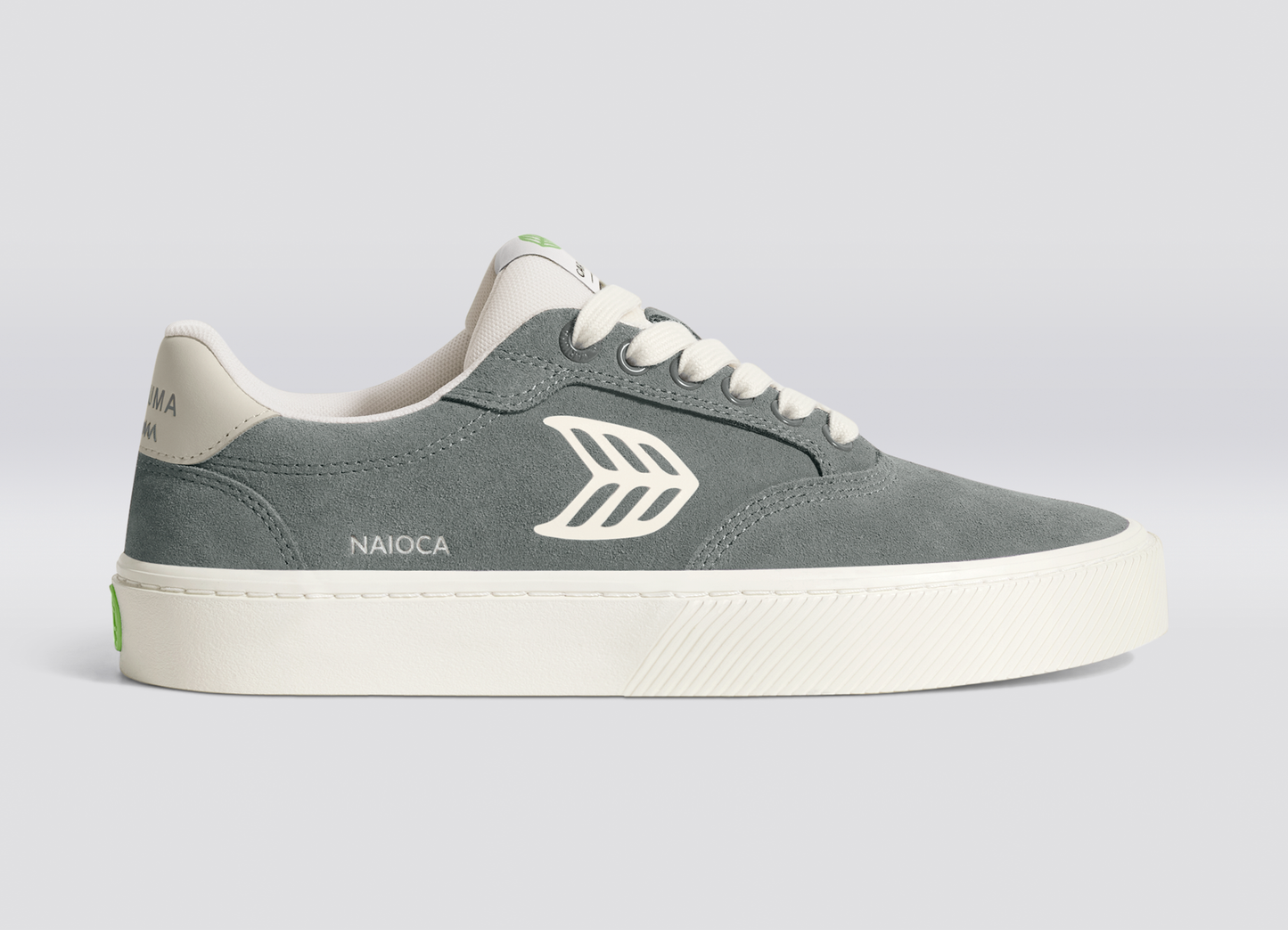 NAIOCA Charcoal Grey Suede Ivory Logo Sneaker Women