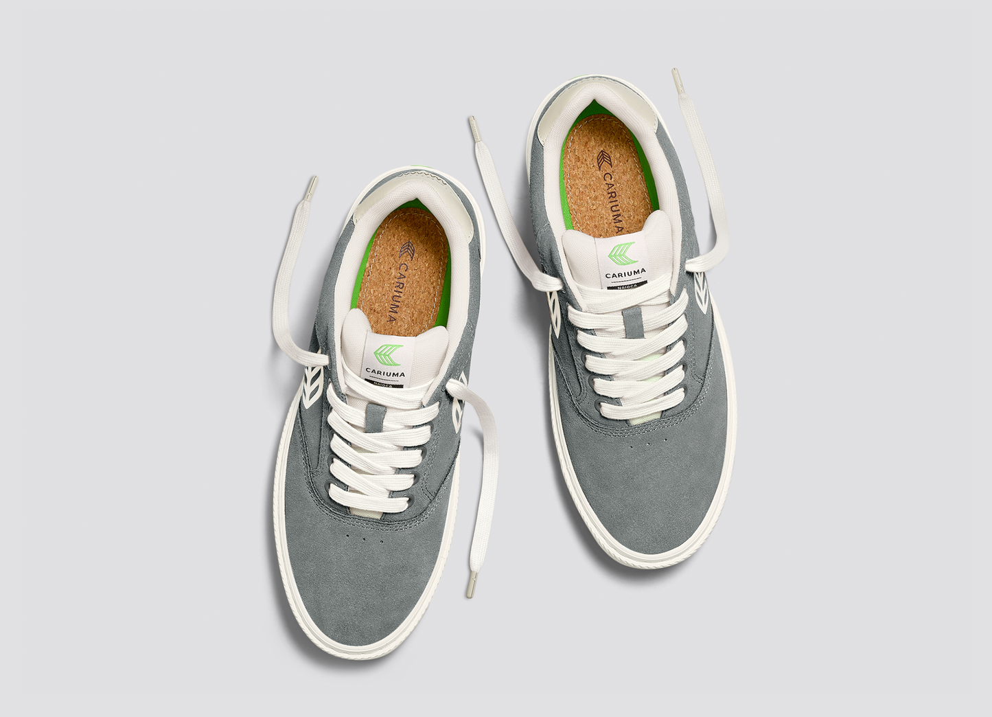 NAIOCA Charcoal Grey Suede Ivory Logo Sneaker Women