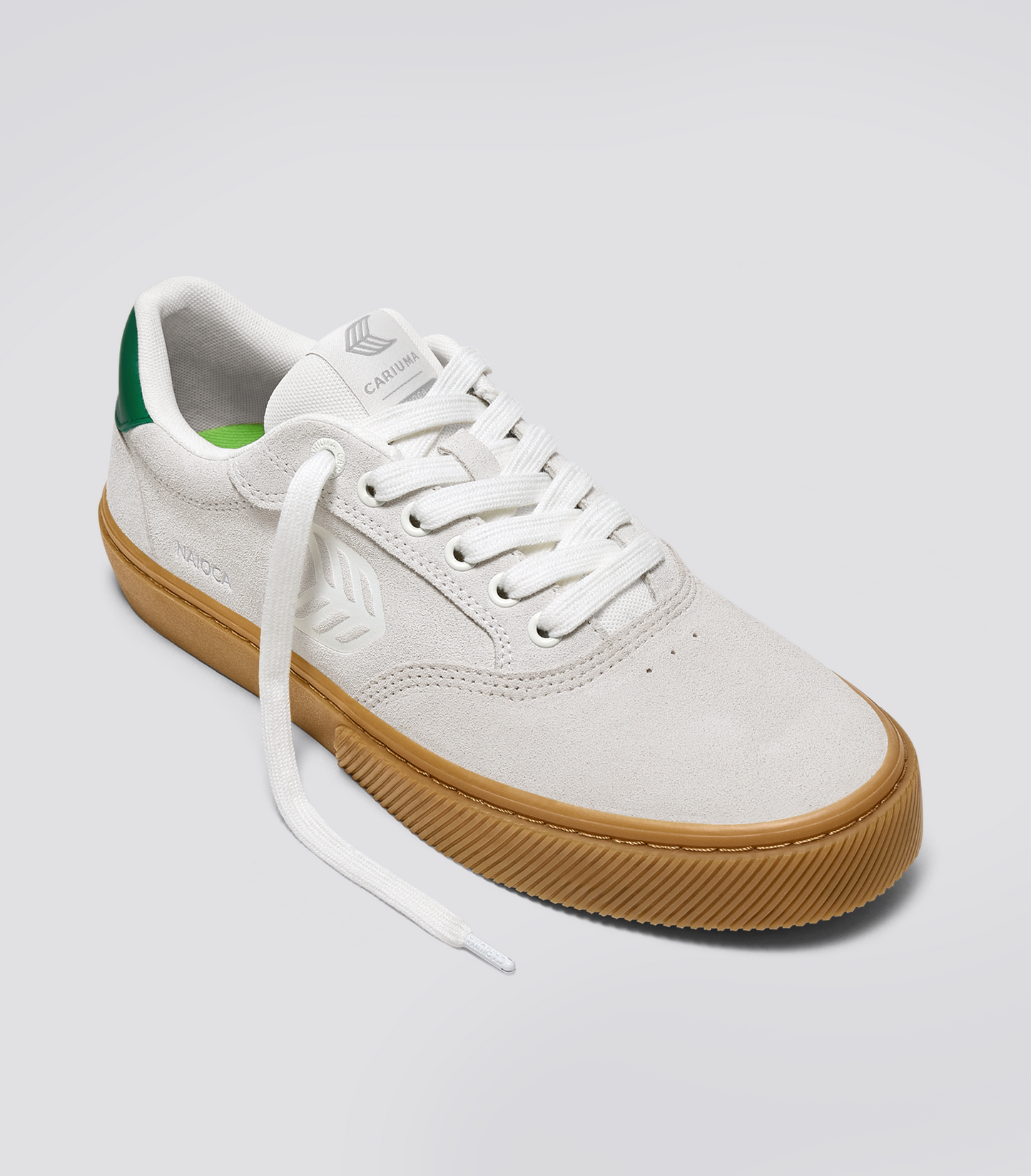 NAIOCA Gum Smoke White Suede Off-White Logo Green Sneaker Men