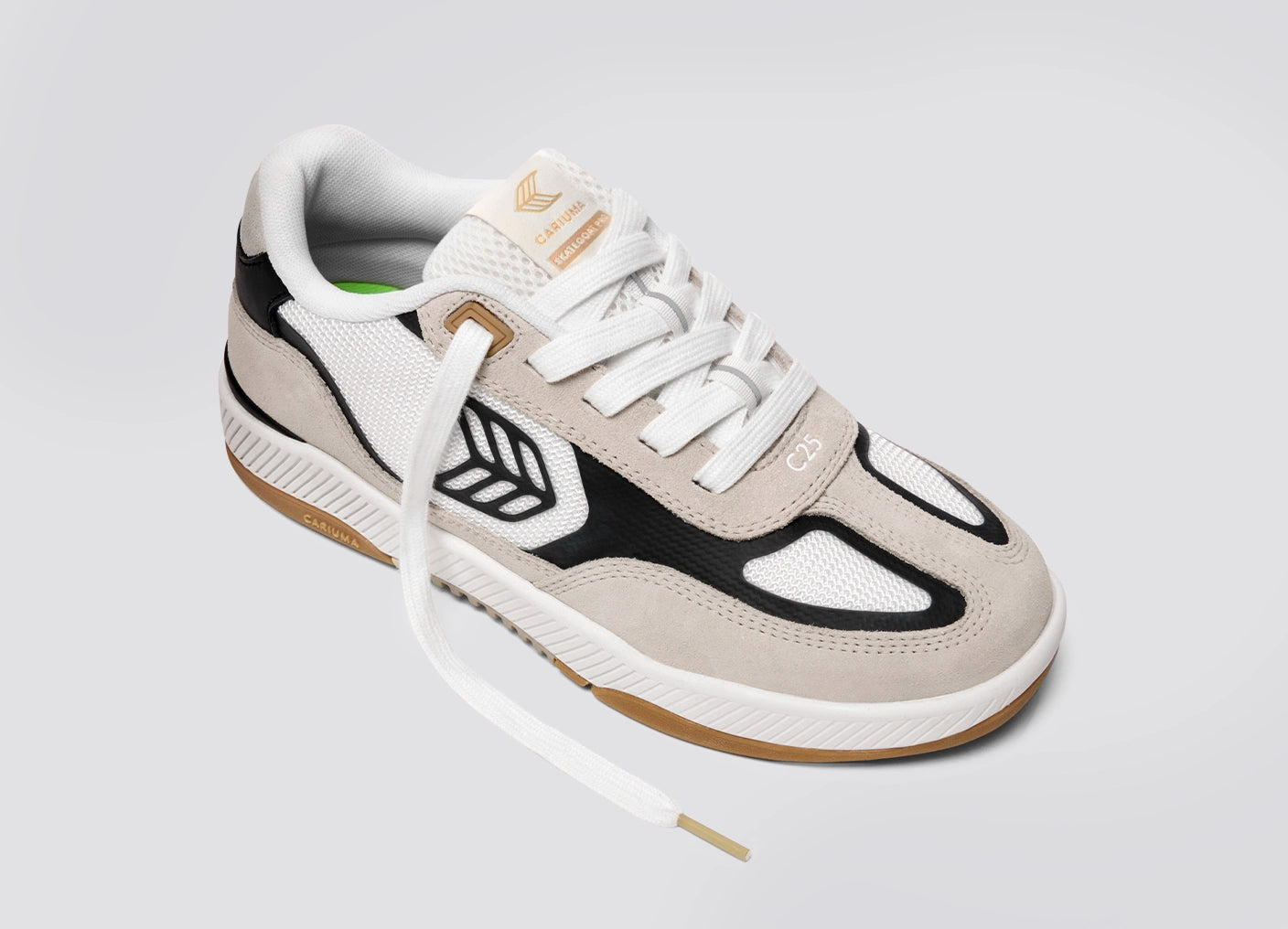 Skategoat C25 PRO Off-White Mesh Light Cream Suede Black Accents Sneaker Men