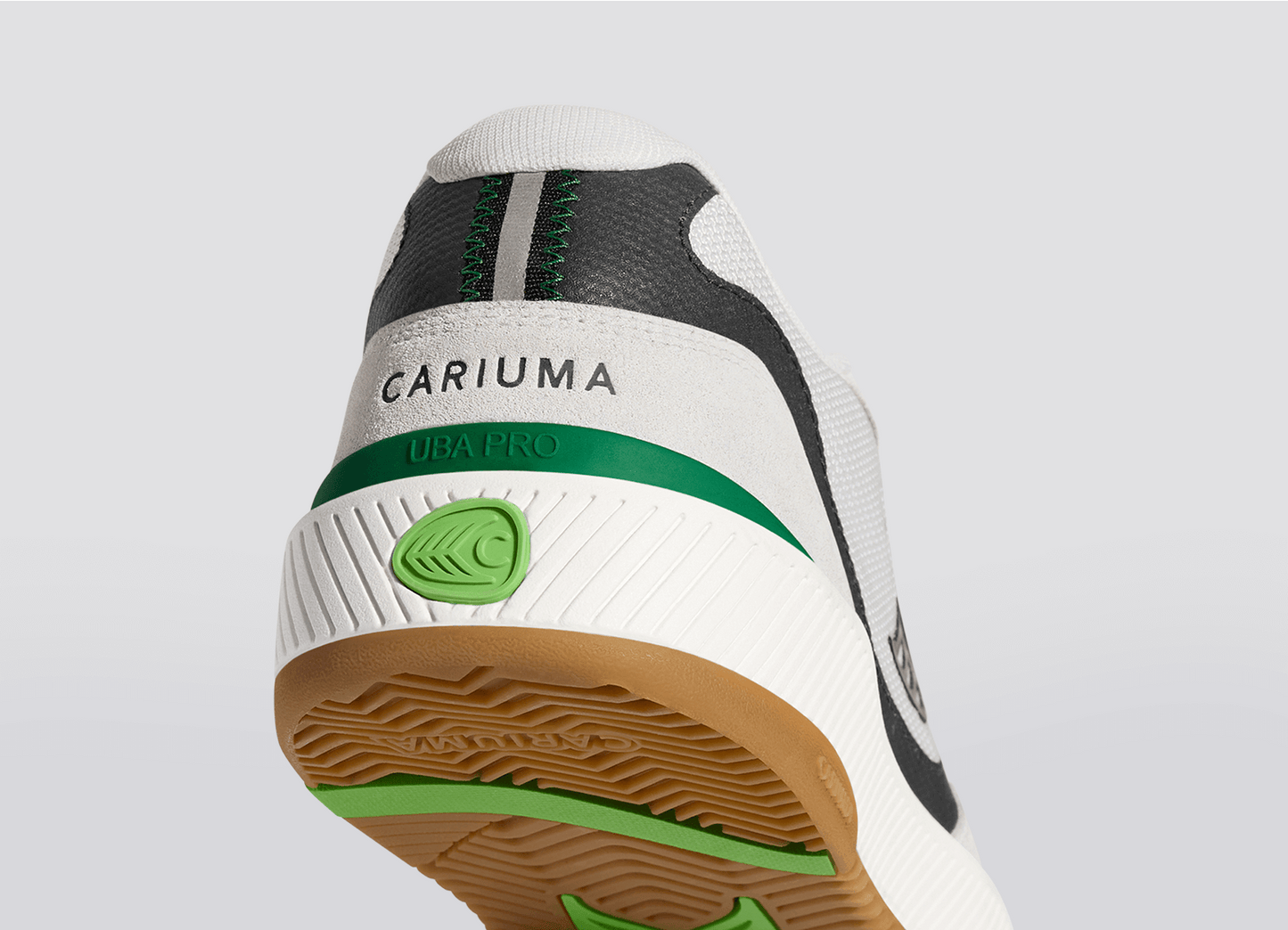 UBA PRO Smoke White Suede Off-White Mesh Black Logo Green Sneaker Women