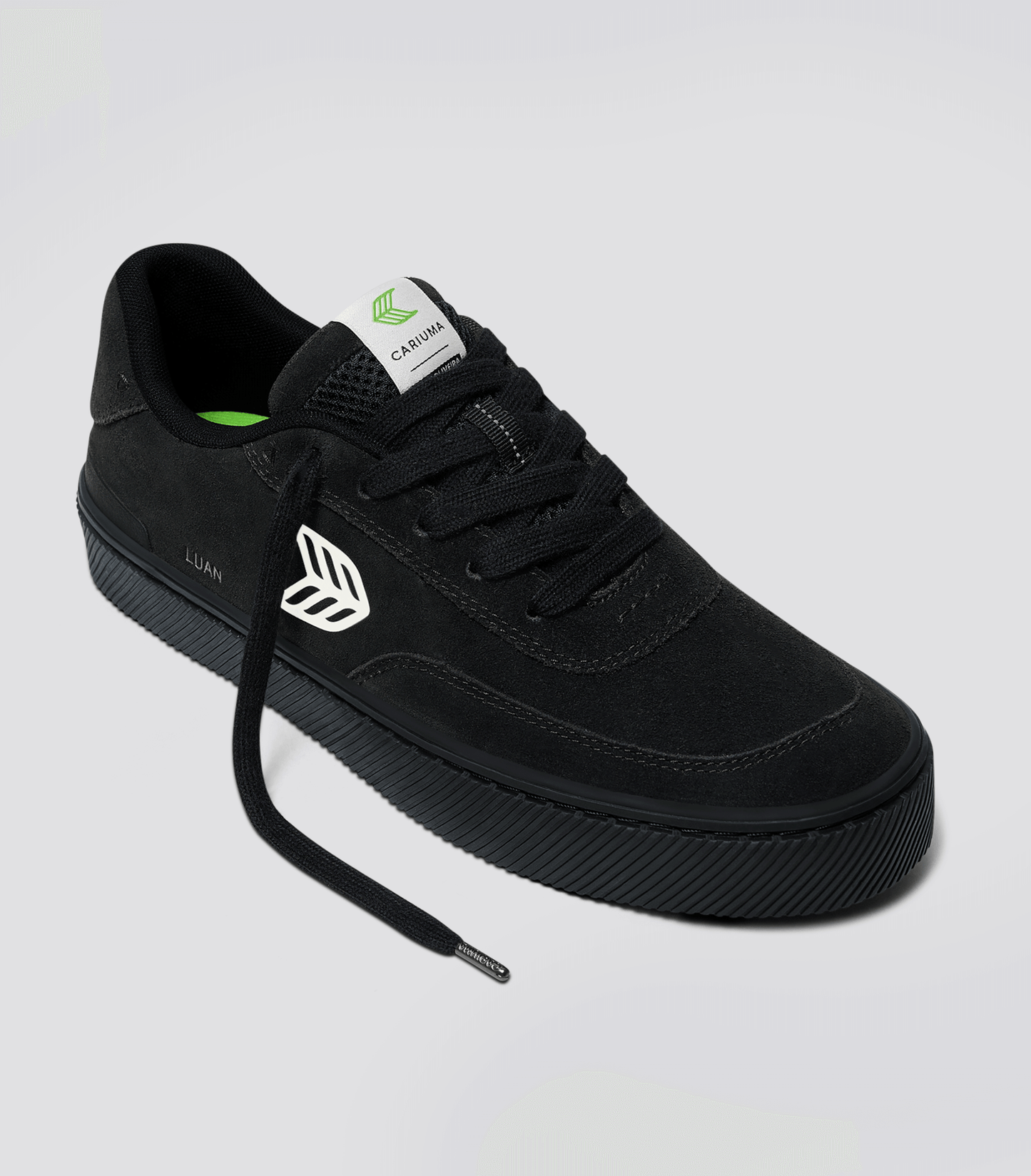 LUAN PRO All Black Suede Ivory Logo Sneaker Women