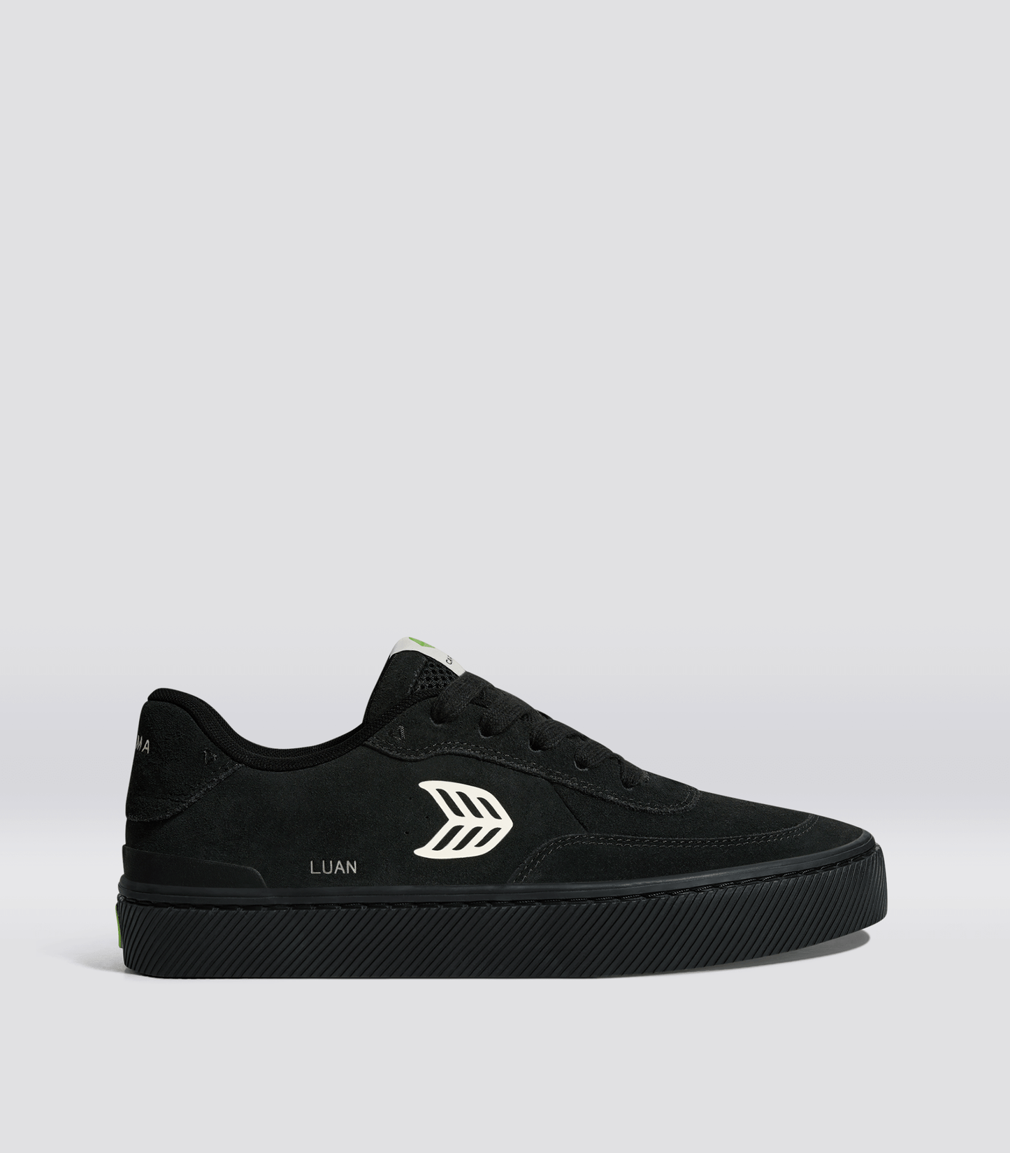LUAN PRO All Black Suede Ivory Logo Sneaker Women