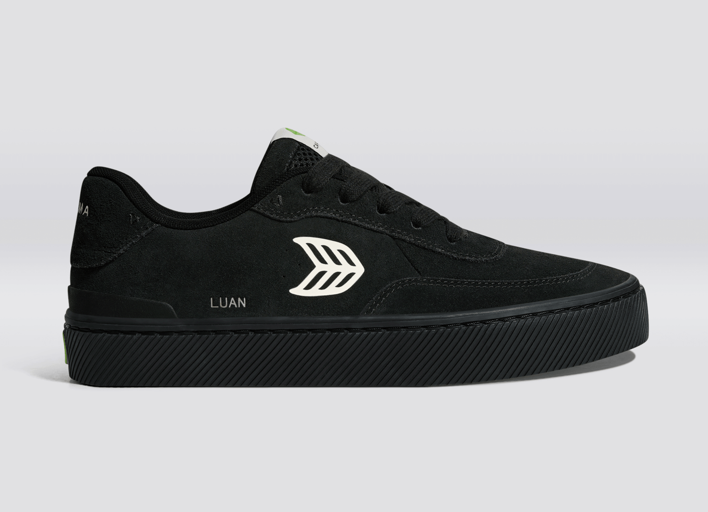 LUAN PRO All Black Suede Ivory Logo Sneaker Women