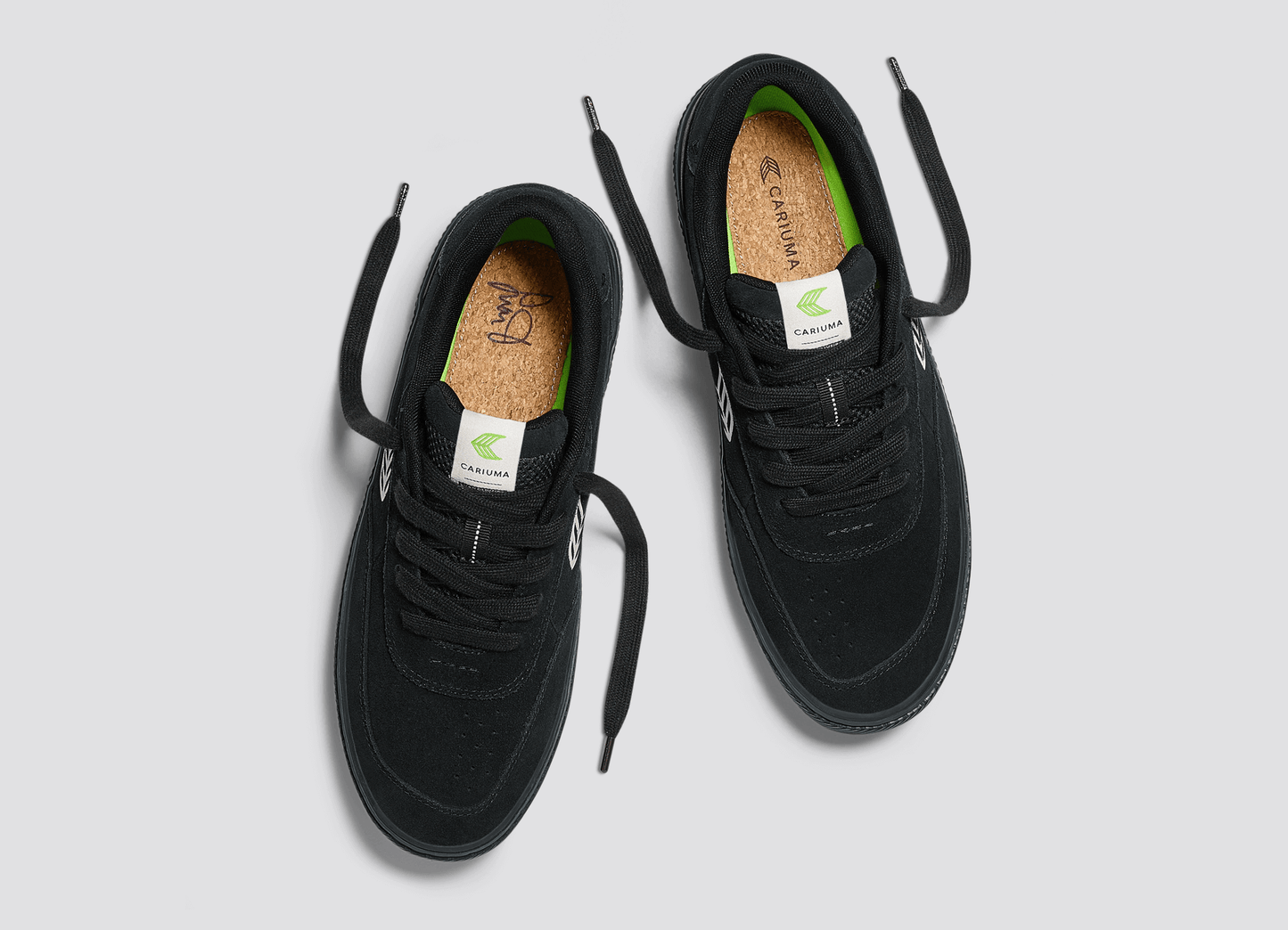 LUAN PRO All Black Suede Ivory Logo Sneaker Women