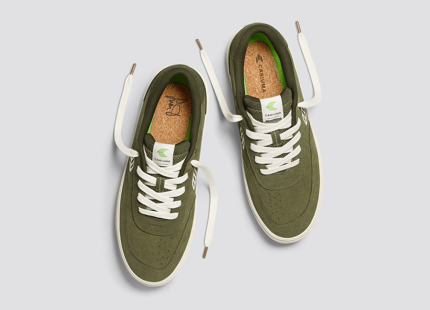 LUAN PRO Olive Green Suede Ivory Logo Burnt Olive Sneaker Women