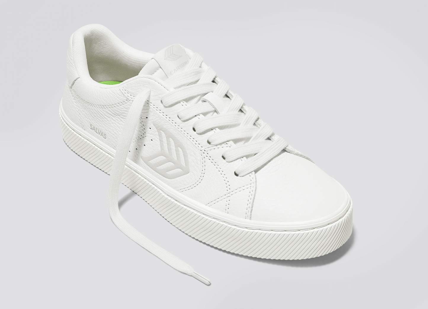 SALVAS White Premium Leather Ice Logo Sneaker Men