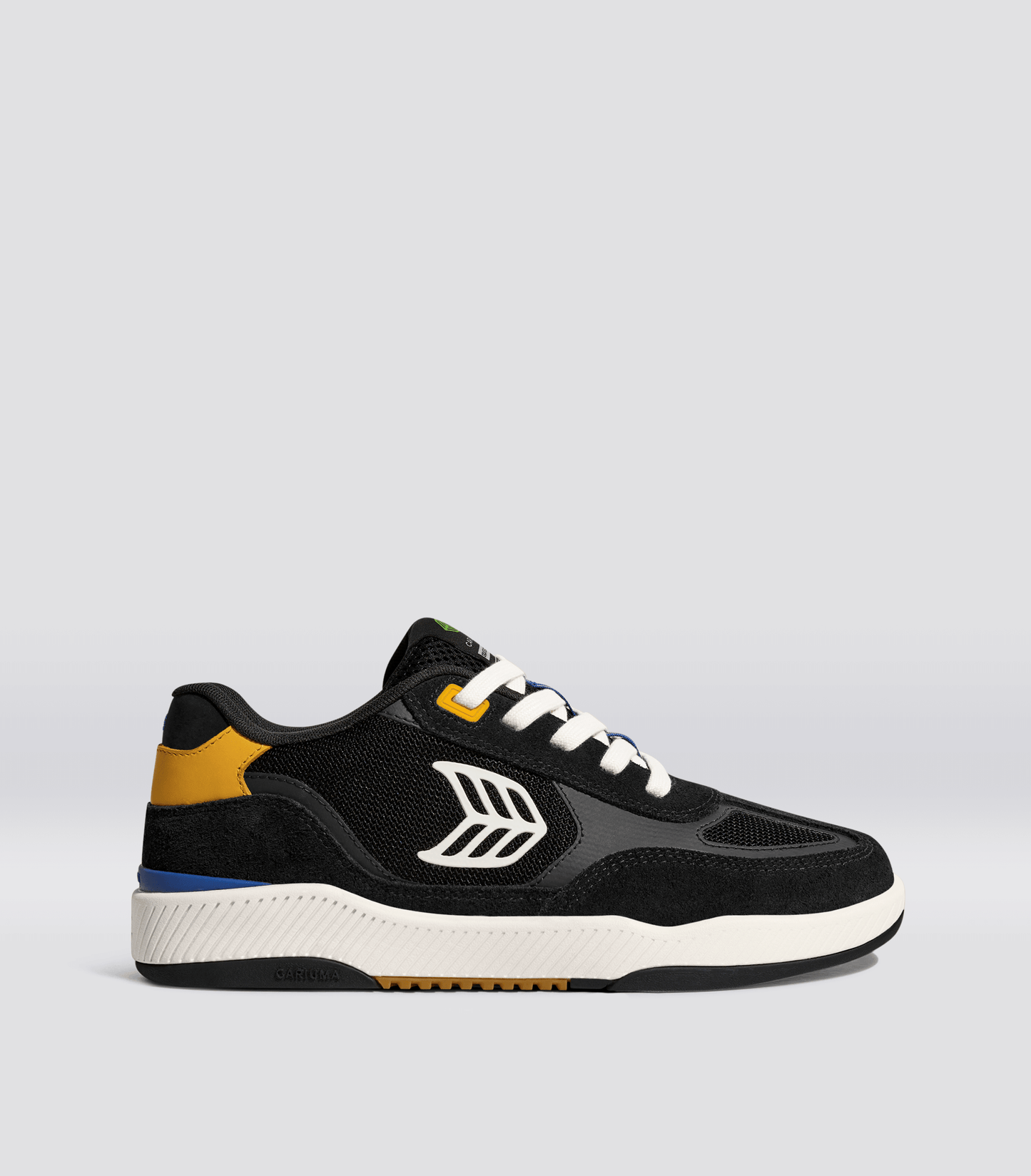 Skategoat C25 PRO Black Suede and Mesh Ivory Logo Yellow Sneaker Women