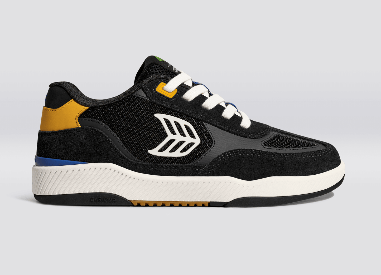 Skategoat C25 PRO Black Suede and Mesh Ivory Logo Yellow Sneaker Women