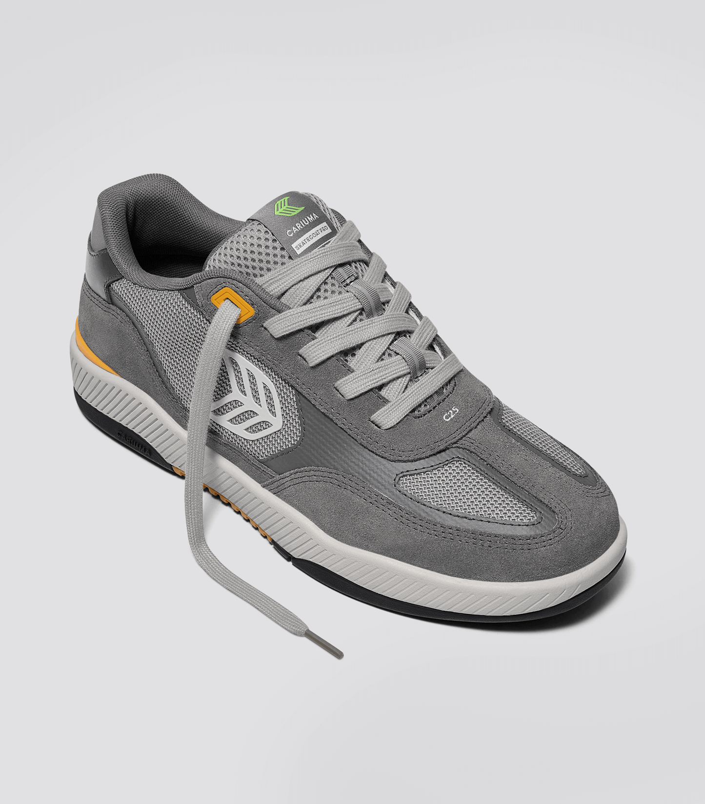 Skategoat C25 PRO Charcoal Grey Suede Light Grey Mesh Ice Logo Yellow Sneaker Men