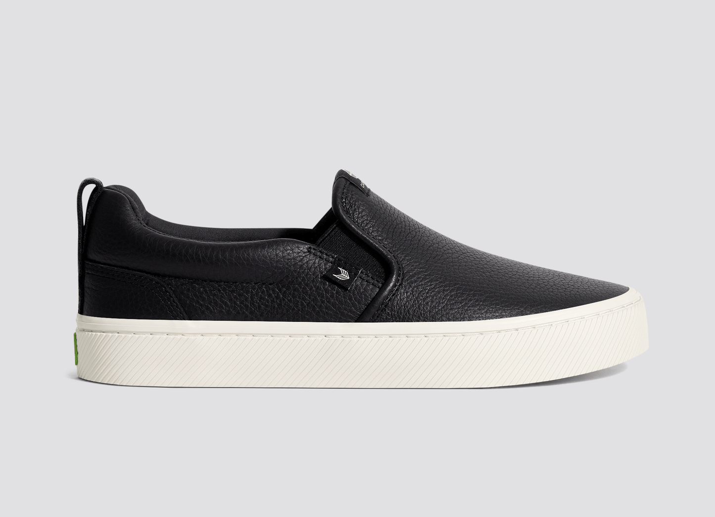 SLIP-ON ブラック プレミアムレザー スニーカー メンズ