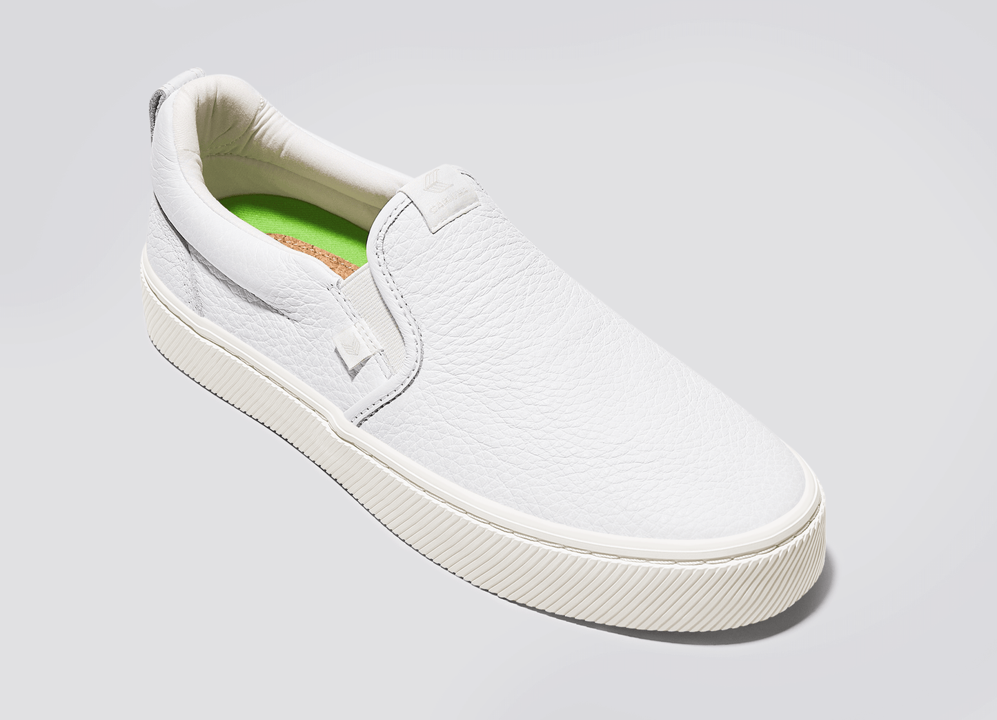 SLIP-ON ホワイト プレミアムレザー スニーカー メンズ
