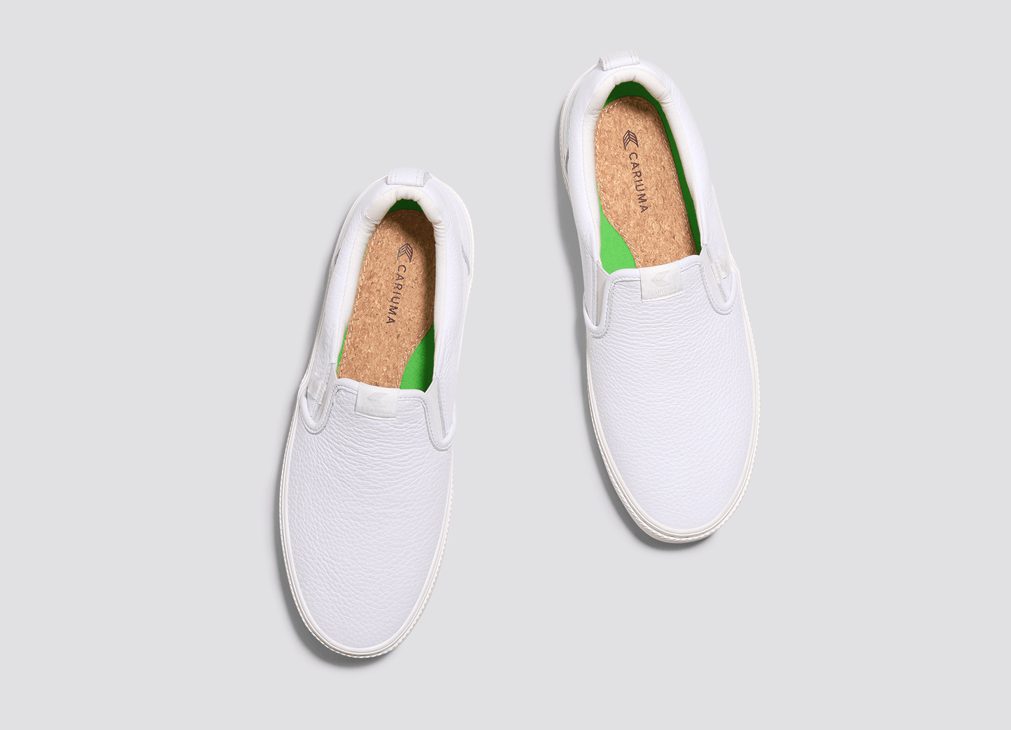 SLIP-ON ホワイト プレミアムレザー スニーカー メンズ