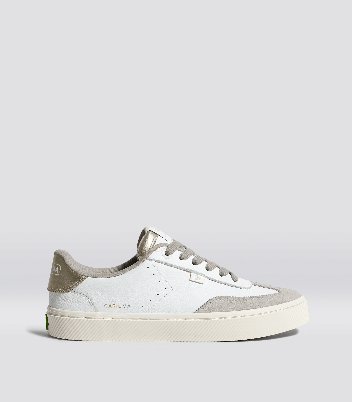 TOCA White Premium Leather Vintage White Suede Metallic Gold Sneaker Men