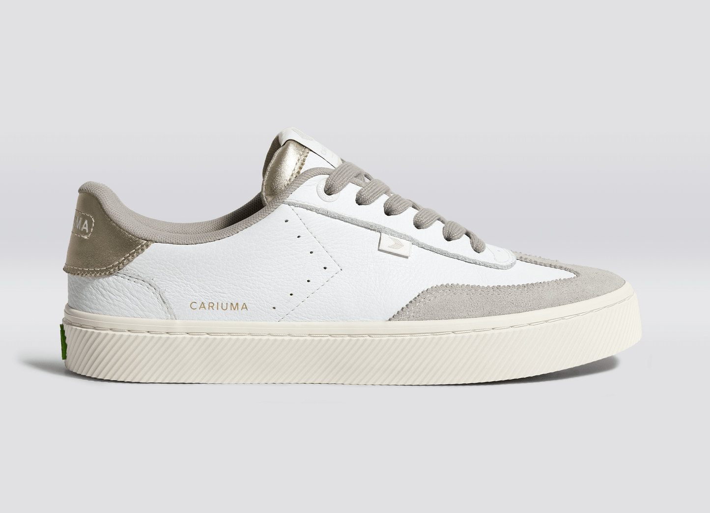 TOCA White Premium Leather Vintage White Suede Metallic Gold Sneaker Men