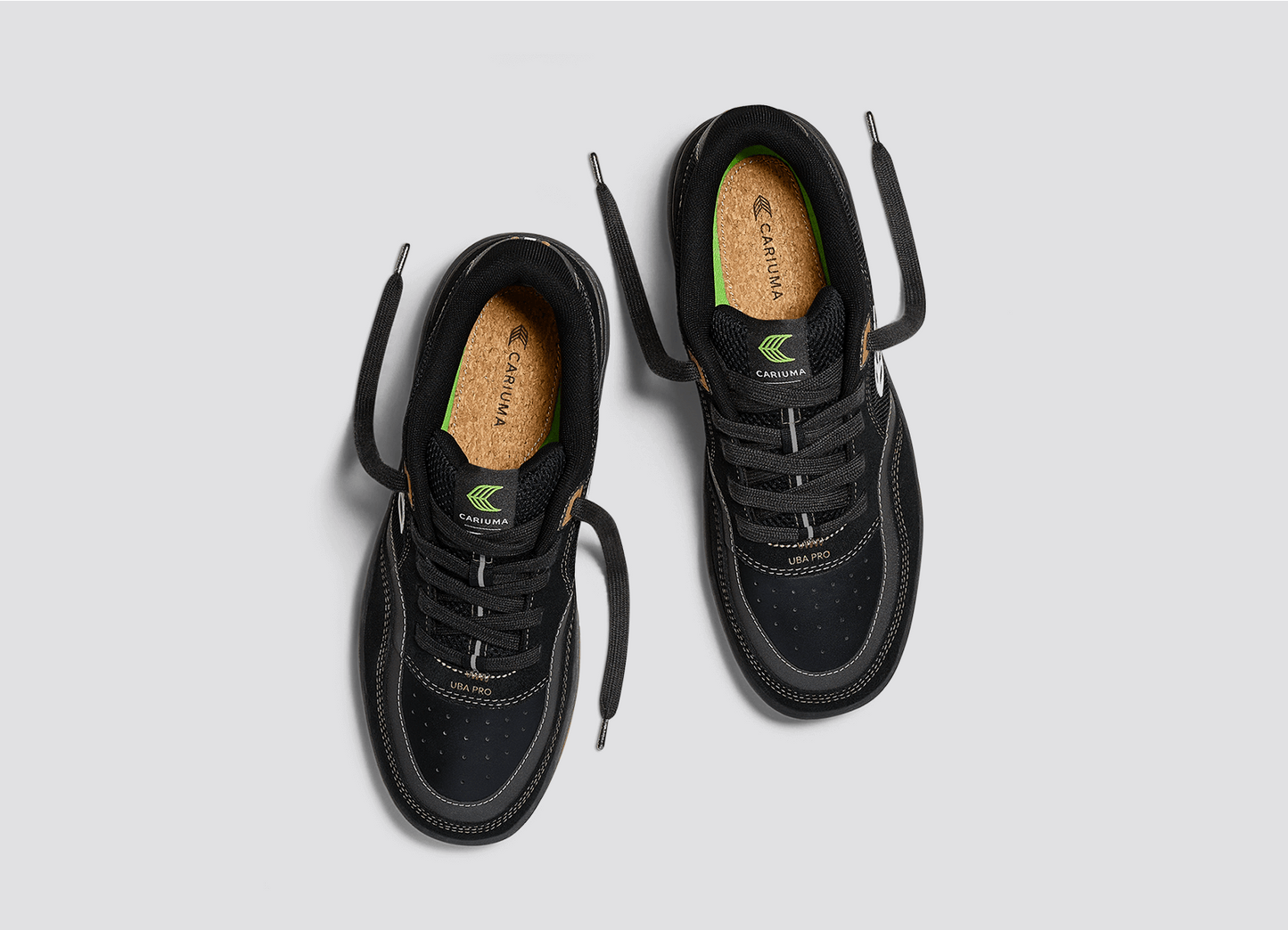 UBA PRO Black Suede and Mesh Silver Cloud Logo Sneaker Women
