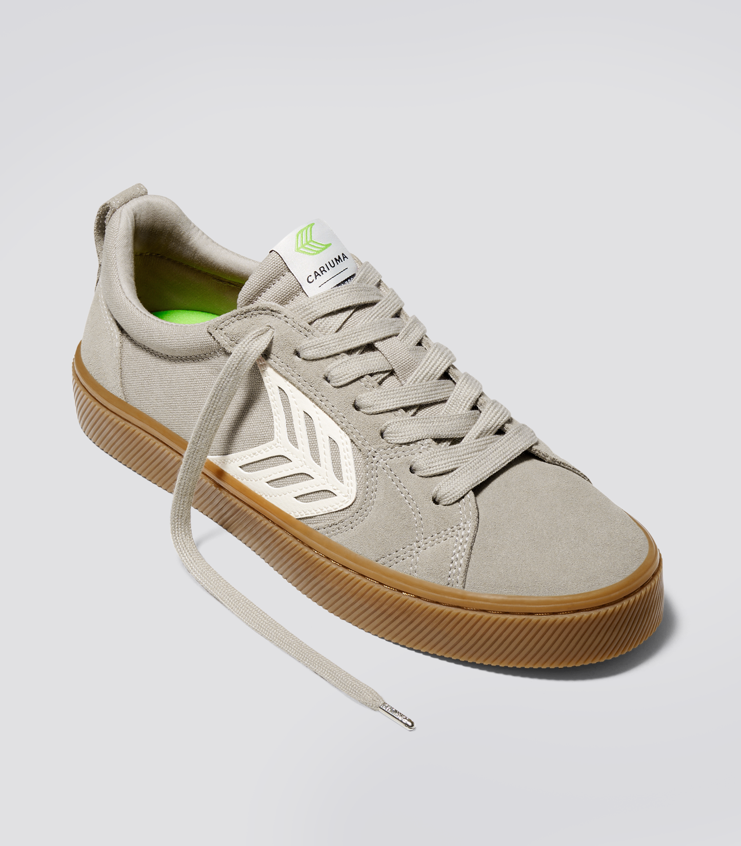 CATIBA PRO Gum Cloud Grey Suede and Canvas Ivory Logo Sneaker Women
