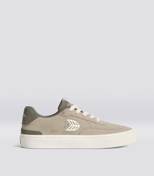 LUAN PRO Plaza Taupe Suede Ivory Logo Sneaker Men