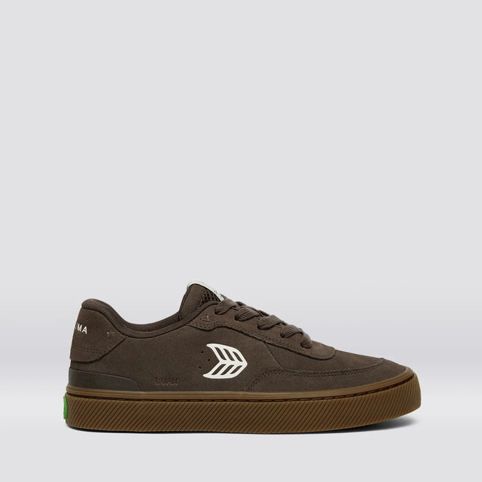 LUAN PRO Dark Gum Teak Suede Ivory Logo Sneaker Women