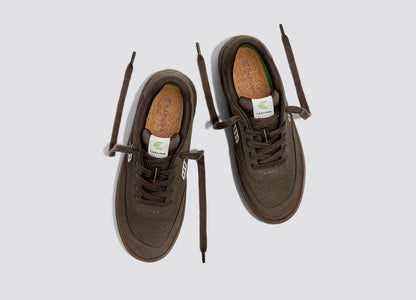 LUAN PRO Dark Gum Teak Suede Ivory Logo Sneaker Men