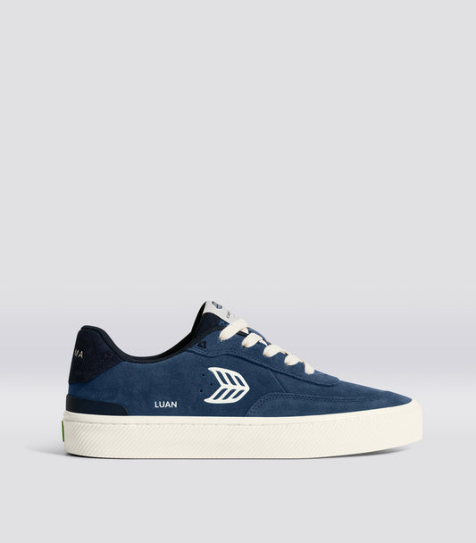 LUAN PRO Shadow Blue Suede Ivory Logo Sneaker Men