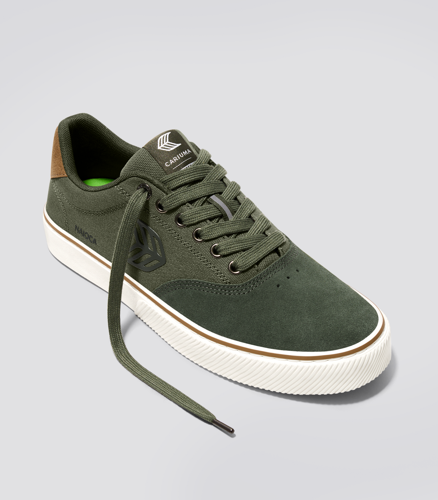 NAIOCA PRO Bronze Green Suede Deep Lichen Green Canvas Bronze Green Logo Camel Women