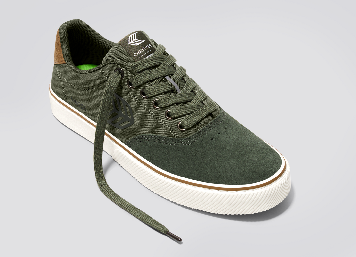 NAIOCA PRO Bronze Green Suede Deep Lichen Green Canvas Bronze Green Logo Camel Women