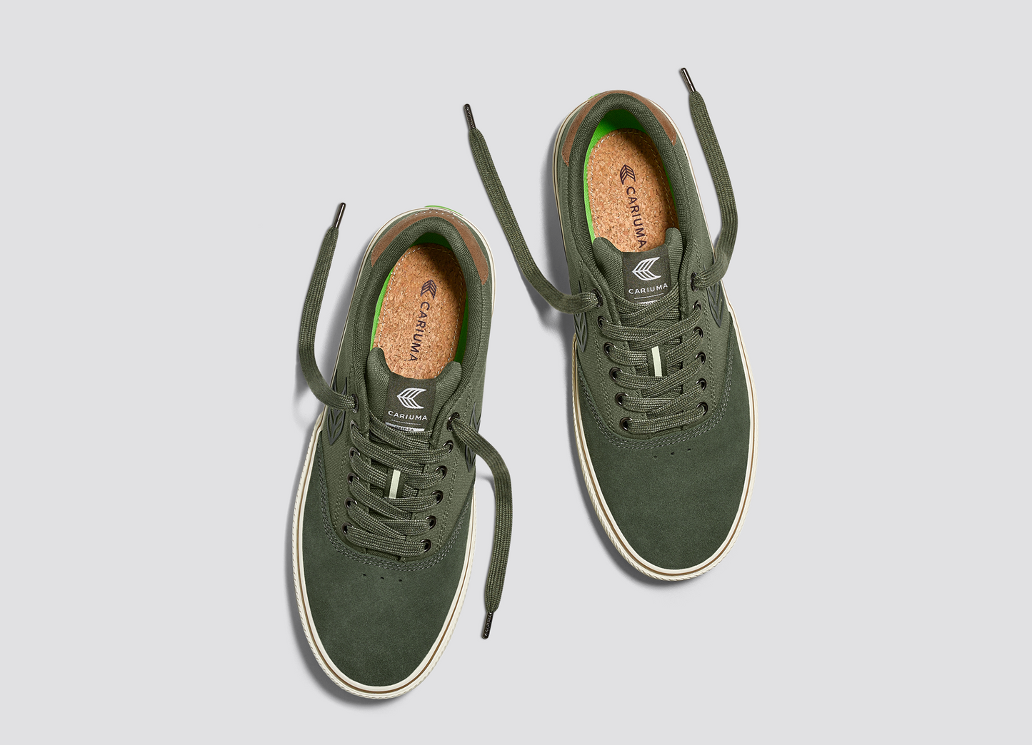NAIOCA PRO Bronze Green Suede Deep Lichen Green Canvas Bronze Green Logo Camel Women