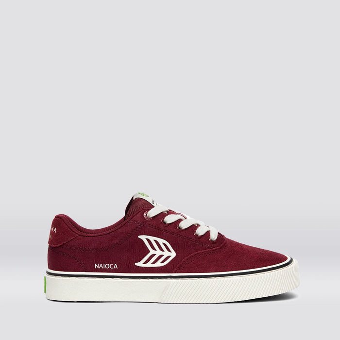 NAIOCA PRO Cabernet Suede and Canvas Ivory Logo Sneaker Women