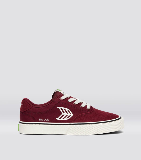 NAIOCA PRO Cabernet Suede and Canvas Ivory Logo Sneaker Men