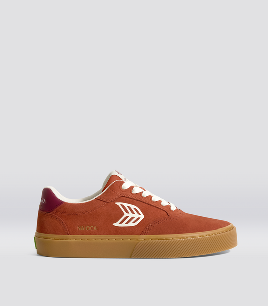 NAIOCA Gum Picante Suede Off-White Logo Ruby Wine Sneaker Men