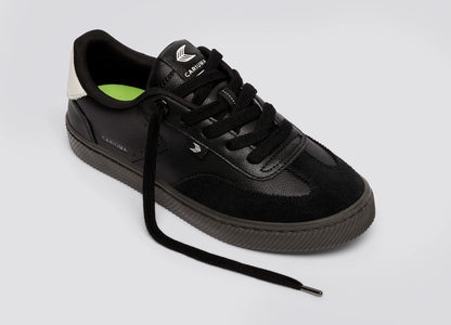 TOCA Teak Black Diamond Leather Off-White Accents Sneaker Men