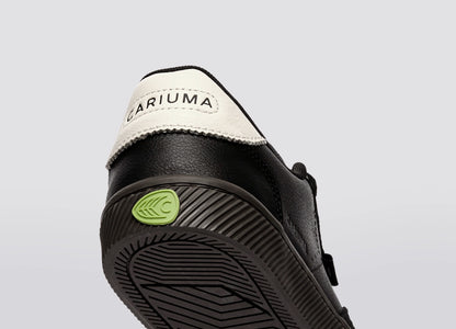 TOCA Teak Black Diamond Leather Off-White Accents Sneaker Men