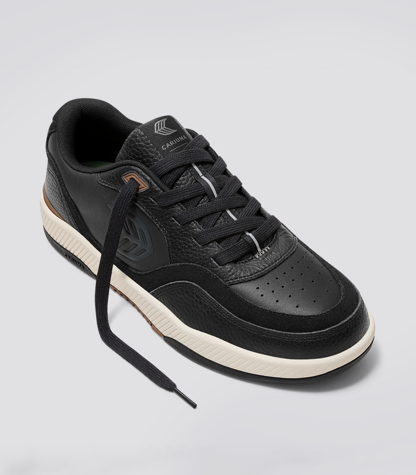 UBA Jet Black Suede and Leather Black Logo Men