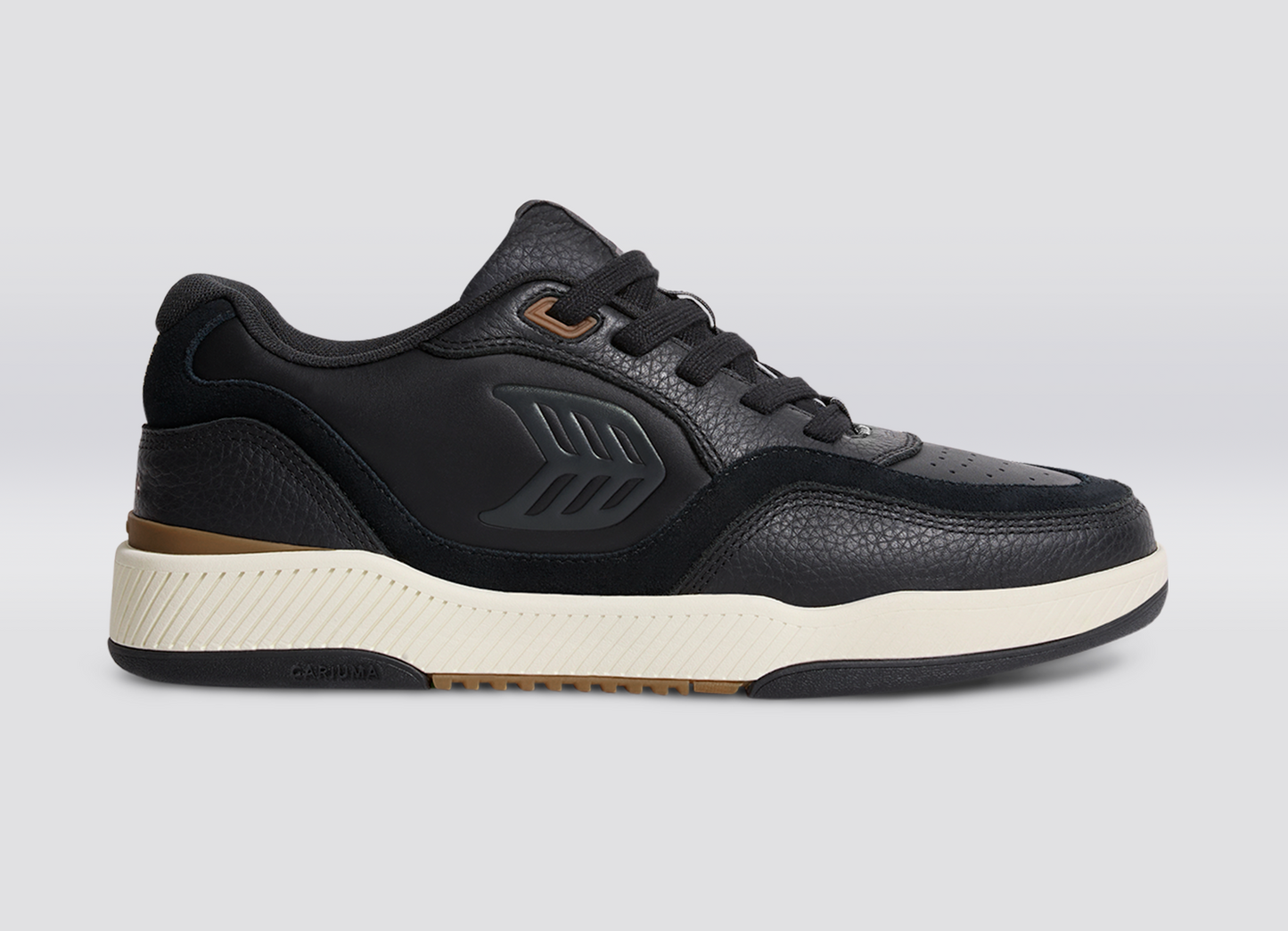 UBA Jet Black Suede and Leather Black Logo Men