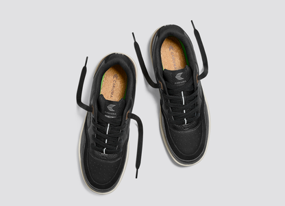 UBA Jet Black Suede and Leather Black Logo Women