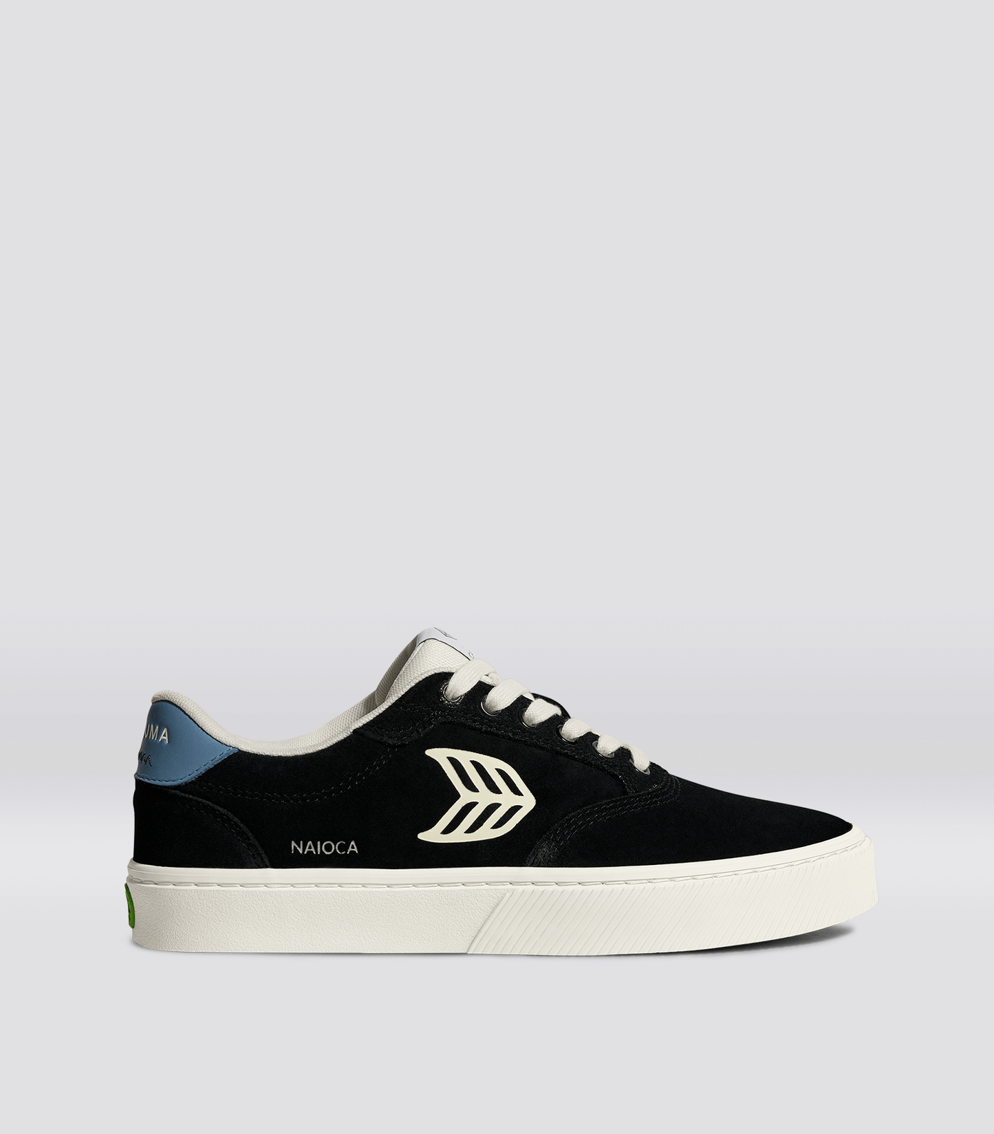 NAIOCA Black Suede Ivory Logo Washed Blue Sneaker Men