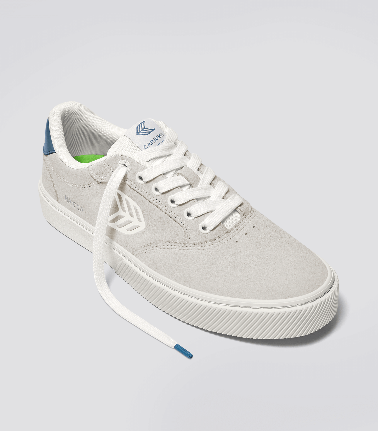 NAIOCA Smoke White Suede Off-White Logo Washed Blue Sneaker Men